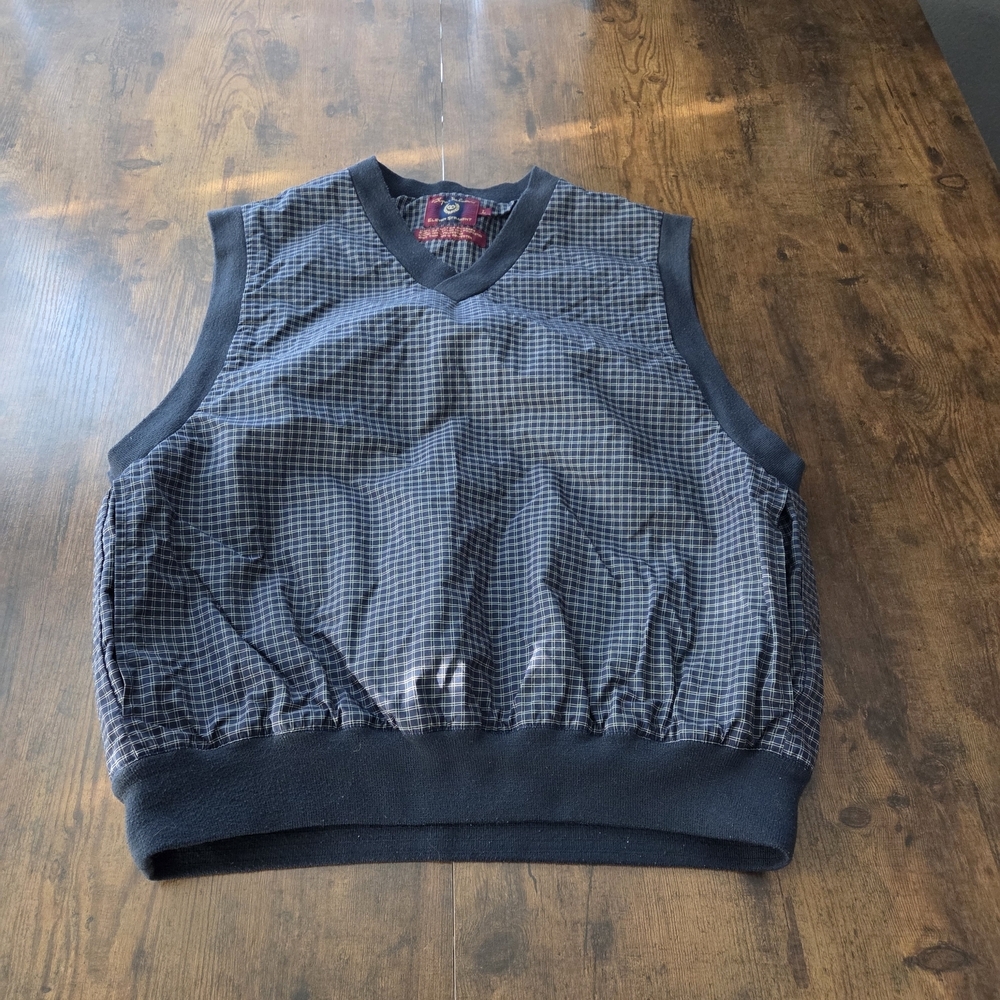 Byron Nelson Eleven Straight Mens Checkered Plaid Golf Vest Size Large
